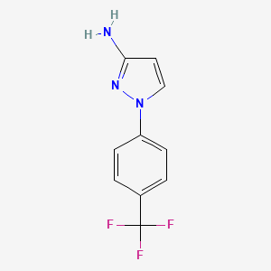 Chemical structure of 1-(4-(Trifluoromethyl)phenyl)-1H-pyrazol-3-amine