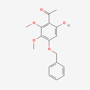 Chemical structure of 1-(4-(Benzyloxy)-6-hydroxy-2,3-dimethoxyphenyl)ethanone