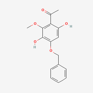 Chemical structure of 1-(4-(Benzyloxy)-3,6-dihydroxy-2-methoxyphenyl)ethanone