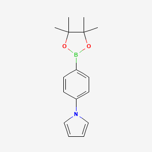 Chemical structure of 1-(4-(4,4,5,5-Tetramethyl-1,3,2-dioxaborolan-2-yl)phenyl)-1H-pyrrole