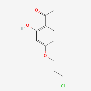 Chemical structure of 1-(4-(3-chloropropoxy)-2-hydroxyphenyl)ethanone