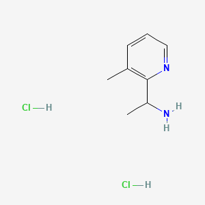 Chemical structure of 1-(3-methylpyridin-2-yl)ethanamine dihydrochloride