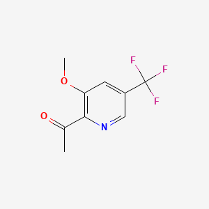 Chemical structure of 1-(3-Methoxy-5-(trifluoromethyl)pyridin-2-yl)ethanone