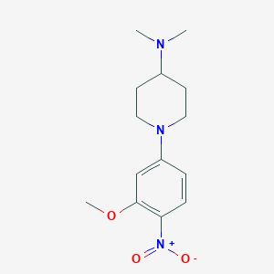 Chemical structure of 1-(3-Methoxy-4-nitrophenyl)-N,N-dimethylpiperidin-4-amine