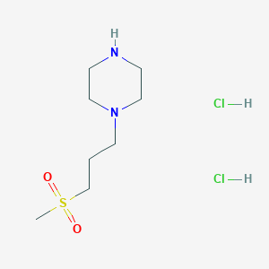 Chemical structure of 1-(3-METHANESULFONYLPROPYL)-PIPERAZINE 2HCL