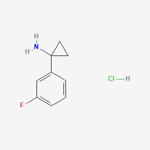 Chemical structure of 1-(3-Fluorophenyl)cyclopropanamine hydrochloride