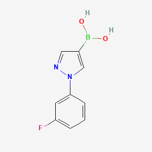 Chemical structure of 1-(3-Fluorophenyl)-1H-pyrazole-4-boronic acid