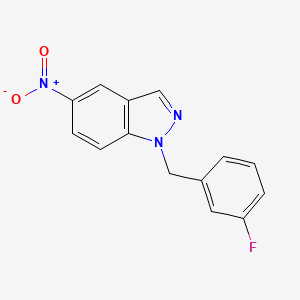 Chemical structure of 1-(3-Fluorobenzyl)-5-nitro-1H-indazole