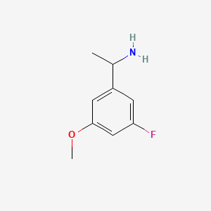 Chemical structure of 1-(3-Fluoro-5-methoxyphenyl)ethan-1-amine