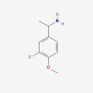 Chemical structure of 1-(3-Fluoro-4-methoxyphenyl)ethanamine