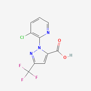 Chemical structure of 1-(3-Chloropyridin-2-yl)-3-(trifluoromethyl)-1H-pyrazole-5-carboxylic acid