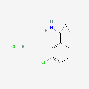 Chemical structure of 1-(3-chlorophenyl)cyclopropan-1-amine hydrochloride