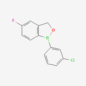 Chemical structure of 1-(3-chlorophenyl)-5-fluoro-3H-2,1-benzoxaborole