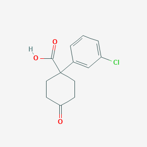 Chemical structure of 1-(3-Chlorophenyl)-4-oxocyclohexanecarboxylic Acid