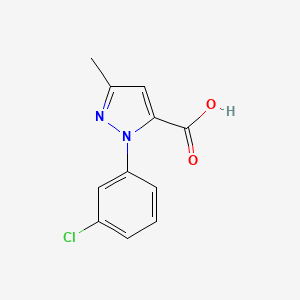 Chemical structure of 1-(3-Chlorophenyl)-3-methyl-1H-pyrazole-5-carboxylic acid