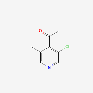 Chemical structure of 1-(3-Chloro-5-methylpyridin-4-yl)ethan-1-one