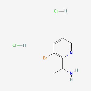 Chemical structure of 1-(3-Bromopyridin-2-yl)ethan-1-amine dihydrochloride