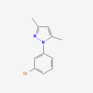 Chemical structure of 1-(3-Bromophenyl)-3,5-dimethyl-1H-pyrazole