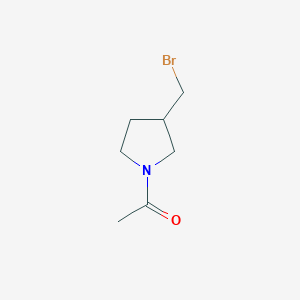 Chemical structure of 1-(3-Bromomethyl-pyrrolidin-1-yl)-ethanone
