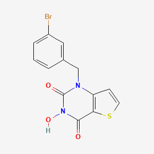Chemical structure of 1-(3-Bromobenzyl)-3-hydroxythieno[3,2-d]pyrimidine-2,4(1H,3H)-dione