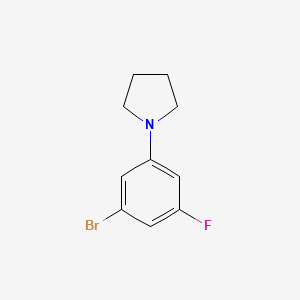 Chemical structure of 1-(3-Bromo-5-fluorophenyl)pyrrolidine