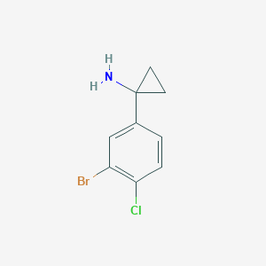 Chemical structure of 1-(3-bromo-4-chlorophenyl)cyclopropan-1-amine Hydrochloride