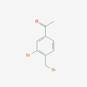Chemical structure of 1-(3-Bromo-4-(bromomethyl)phenyl)ethanone