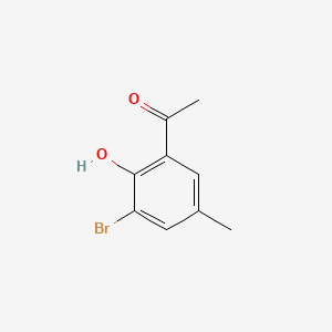 Chemical structure of 1-(3-Bromo-2-hydroxy-5-methylphenyl)ethanone