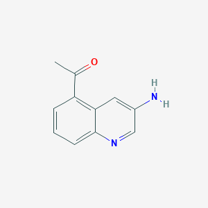 Chemical structure of 1-(3-aminoquinolin-5-yl)ethanone