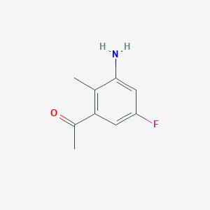 Chemical structure of 1-(3-Amino-5-fluoro-2-methylphenyl)ethanone
