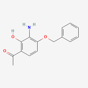 Chemical structure of 1-(3-Amino-4-(benzyloxy)-2-hydroxyphenyl)ethanone
