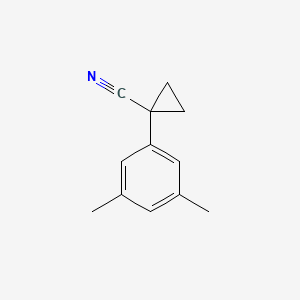 Chemical structure of 1-(3,5-dimethylphenyl)cyclopropane-1-carbonitrile