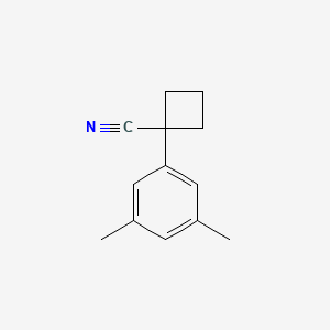 Chemical structure of 1-(3,5-dimethylphenyl)cyclobutane-1-carbonitrile