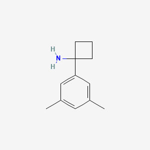 Chemical structure of 1-(3,5-dimethylphenyl)cyclobutan-1-amine hydrochloride