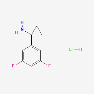 Chemical structure of [1-(3,5-Difluorophenyl)cyclopropyl]amine hydrochloride