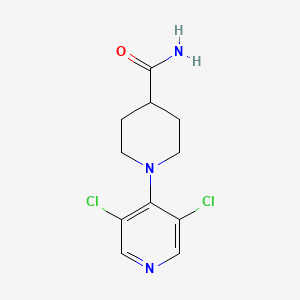 Chemical structure of 1-(3,5-Dichloropyridin-4-yl)piperidine-4-carboxamide