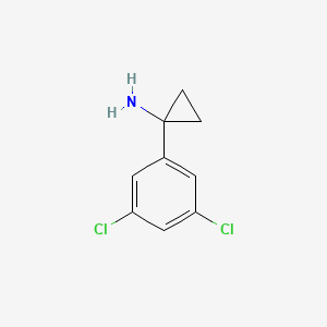 Chemical structure of 1-(3,5-dichlorophenyl)cyclopropan-1-amine hydrochloride