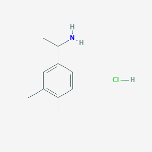 Chemical structure of 1-(3,4-Dimethylphenyl)ethan-1-amine hydrochloride