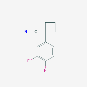 Chemical structure of 1-(3,4-Difluorophenyl)cyclobutanecarbonitrile