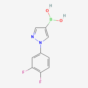 Chemical structure of 1-(3,4-Difluorophenyl)-1H-pyrazole-4-boronic acid