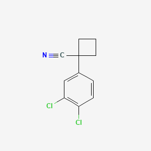 Chemical structure of 1-(3,4-dichlorophenyl)cyclobutanecarbonitrile