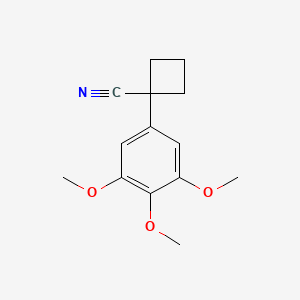Chemical structure of 1-(3,4,5-Trimethoxyphenyl)cyclobutanecarbonitrile