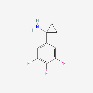 Chemical structure of 1-(3,4,5-trifluorophenyl)cyclopropan-1-amine hydrochloride