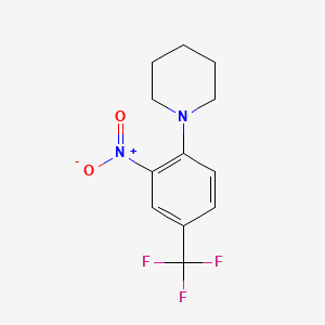 Chemical structure of 1-(3-(Trifluoromethyl)pyridin-2-yl)piperidine-4-carboxylic acid
