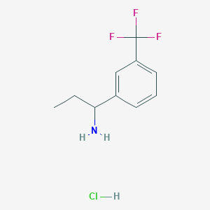 Chemical structure of 1-(3-(Trifluoromethyl)phenyl)propan-1-amine hydrochloride