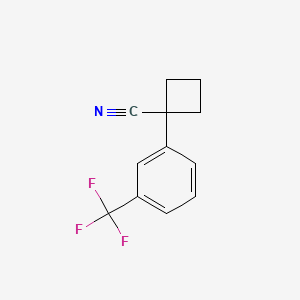 Chemical structure of 1-(3-(trifluoromethyl)phenyl)cyclobutane-1-carbonitrile
