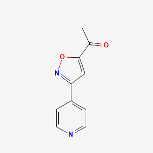 Chemical structure of 1-(3-(Pyridin-4-yl)isoxazol-5-yl)ethanone