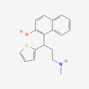 Chemical structure of 1-(3-(Methylamino)-1-(thiophen-2-yl)propyl)naphthalen-2-ol