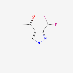 Chemical structure of 1-(3-(Difluoromethyl)-1-methyl-1H-pyrazol-4-yl)ethanone