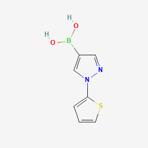 Chemical structure of 1-(2-Thienyl)-1H-pyrazole-4-boronic acid